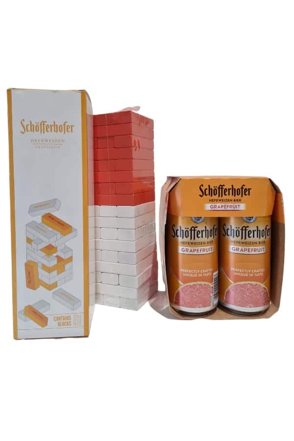 View 24 Schofferhofer Grapefruit Cans FREE Jenga Game information