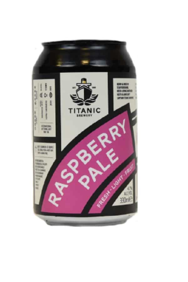 View Titanic Raspberry Pale Can pack of 12 information