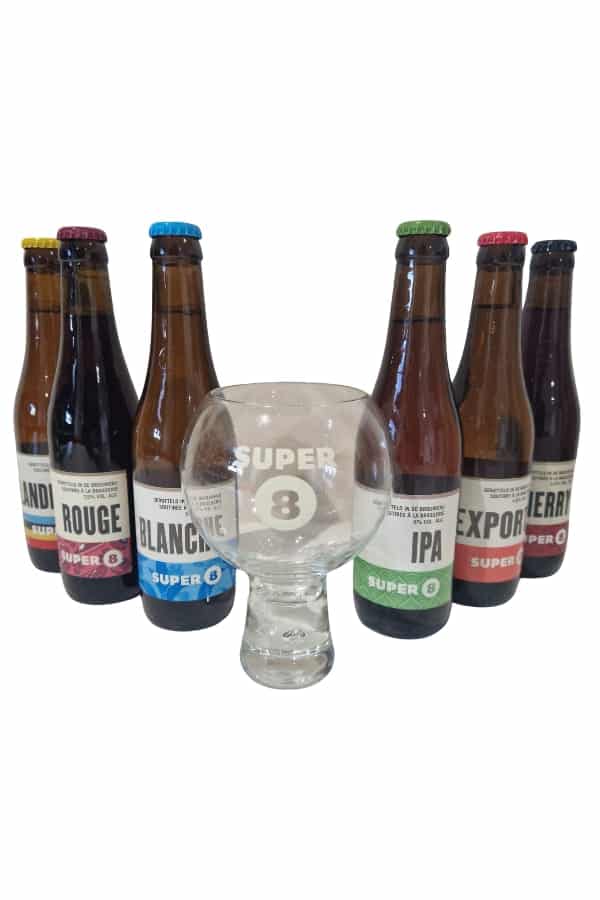 View Super 8 Mixed Beer Case FREE Beer Glass information